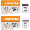 GIGASTONE V30 - Scheda di memoria Micro SD da 64 GB, registrazione video 4K, sorveglianza, telecamera di sicurezza, dash cam, drone, scheda di memoria microSDXC da 95 MB/s UHS-I classe 10, con