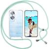 ISOI Cover con Cordino per OPPO A60, Custodia Trasparente con Collana Tracolla Laccio Collo Ultra Sottile Morbido TPU Silicone Antiurto AntiGraffio Antiscivolo Case, Verde