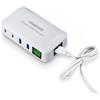 IOUGDSEC PD20W e QC3.0 Stazione di ricarica USB Spina per caricabatterie a 4 porte con display LCD Monitor 70W Caricatore da parete USB portatile da tavolo per smartphone, tablet, powerbank e altro