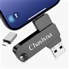 Chasisna 128 GB Chiavetta USB per Phone,3 in 1 Memoria Esterna per 1Phone/1Pad/PC/Android Chiavetta Per Phone per Scaricare Foto e Video Senza App(grigio)