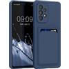 kwmobile Custodia Compatibile con Samsung Galaxy A53 5G Cover - Back Case Cellulare con Slot Porta Carte - Morbida in Silicone TPU blu scuro