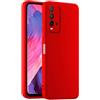 HULLIN Custodia per Telefono in Silicone Colorato, Adatta per Redmi 9T (4G) (6.53) - Rosso Cina