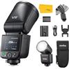 GODOX V1 mid F V1mid F Flash Compatibile con Fuji, Flash TTL a Testa Rotonda, Speedlight Wireless 2.4G HSS 1/8000s con Batteria da 2200 mAh, 650 Flash a Piena Potenza, Supporto Type-C