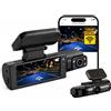 Generico Dash Cam doppia fotocamera WIFI 1080P per auto, anteriore e interna, Angolo di Visione 170°, Supporto 64gb, Super HD Telecamera Auto con visione notturna IR, Registrazione in Loop, DVR grandangolare
