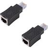 euroharry 2 pezzi adattatore Ethernet RJ45 dritto, spina RJ45 a presa, adattatore, schermato, connessione patch di rete, compatibile con Cat5 Cat6