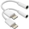 Kefiany Cavo Aux Jack Adattatore per Apple iPhone 14 (2 Pack) Lightning a 3.5mm Cuffie Audio Accessori per iPad Air Mini Auricolari Earpods Auto Sdoppiatore Cavetto Cuffiette Cavi Headphones Adapter ip-3.5