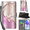 PHINIENLAND Cover per Samsung Galaxy A55 5G custodia portafoglio Rosa | 3 scomparti carte, 1 tasca banconote, Chiusura magnetica, Supporto, Pelle PU flip cover per Samsung A55 5G