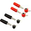 Movilideas set di 4 connettori a banana maschio e 4 femmina, 4 mm, colore rosso e nero