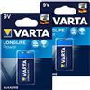 Varta Longlife Power Batterie, tipo 9 V/E-Block/6LR3146, set da 2 pezzi