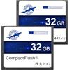 THREE COLOUR DOGFISH Dogfish Compact Flash Scheda di Memoria 32GB 2PACK 400X, CF Card Tipo I per Fotocamera Digitale, DSLR e Fotografia Professionale