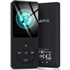 AGPTEK Lettore MP3 classico da 64 GB, durata ultra lunga fino a 70 ore, riproduzione musicale senza perdite, HiFi, piccolo lettore MP3 per bambini/adulti (nero)