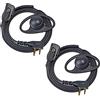 UAYESOK Cuffie radio con microfono PTT, cuffie a forma di D, walkie talkie, auricolari Security a 2 pin, per Midland G9, G7, PRO G8, G9, G5, G6, XT60, XT70, M24, M48, M99, GXT650, Alan39, Alan42, XTR