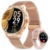 WalkerFit Smartwatch Donna 42mm AMOLED, Orologio Fitness con Chiamate Bluetooth, Ricarica Magnetica Wireless, Cardiofrequenzimetro, Sonno & Salute Donna, 120+ Sport, IP68 Impermeabile, 2 Braccialetti