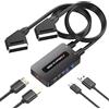Seiryruc Convertitore scart a HDMI a doppia porta con interruttore di uscita 720P/1080P per dispositivi scart da visualizzare su HDTV