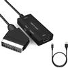 SUJAHHUJIQ Convertitore HDMI A Scart, Adattatore HD 1080P Con Cavi, Input HDMI Output SCART Video Audio Converter NTSC/PAL