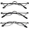 Viseng Occhiali da Lettura Mezzaluna Telaio in Metallo Ultraleggero Design Sottile Leggeri e Comodi occhiali Unisex per Uomo e Donna 2.0