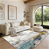 WQMMD Tappeto Soggiorno Moderno Astratto 140 x 200 cm - Tappeto Lavabile, Antiscivolo e Morbido, Tappeto Pelo Corto Geometrico Nero, Bianco e Giallo per Salotto, Camera da Letto, Cucina e Ufficio