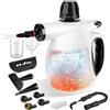 TOPsic Pulitore a Vapore Portatile, Pulitore a Vapore, Pulitore a Vapore Multifunzione portatile con Blocco di Sicurezza e Set di 12 Accessori per Tappeti, Tende, Divani, Cucina, Bagno e Altro Ancora
