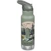 Klean Kanteen Borraccia termica classica per bambini da 350 ml, con tappo a ribalta, 100% a tenuta stagna, senza BPA, materiale in acciaio inossidabile, motivo: paesaggio montano