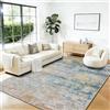 WQMMD Tappeto Soggiorno Moderno Astratto 120 x 180 cm - Tappeto Grande Lavabile, Antiscivolo e Morbido, Tappeto Pelo Corto Geometrico Sfumato Blu e Giallo per Salotto, Camera da Letto e Ufficio