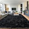 BSGIFT Shaggy - Tappeto a pelo lungo, 240 x 340 cm, colore nero, per soggiorno, camera da letto, cameretta dei bambini