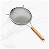Lin's Wood Setaccio in Acciaio Inox 304 Setaccio da Cucina Scolapasta Setaccio Domestico con Manico in Legno Rosso Setaccio Fine Premium Fine Setaccio A Punta per Filtrare La Farina Setacciare. Argento