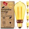 greenandco 4x Lampadina Vintage Edison LED dimmerabile | E27 ST64 | ambra | 3,5W 120lm | 1800K luce extra calda | 320° | 230V | nessun sfarfallio