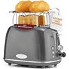 Profi Cook ProfiCook Tostapane Vintage a 2 Fette - Design Elegante Con Ampia Fessura e Cassa in Metallo Massiccio - Retrò Con Portapane - PC TA 1193 Antracite