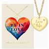 Engelsrufer Biglietto d'auguri Love con collana in acciaio inox oro - Idea regalo per lei - Elegante saluto d'amore con gioielli in oro