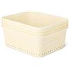 Amazon Basics - Cestini Decorativi In Plastica Senza BPA, 34,7 x 28,8 x 13,7, avorio, confezione da 4