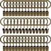 Amzseven, confezione da 44 anelli per tende in metallo con clip, clip per tende con anelli, anelli di diametro interno di 2,5 cm, adatto per asta per tende da 1,5 cm, bronzo vintage
