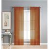 Comfy Deal 2 pezzi bella eleganza completamente cuciti finestra pannello in voile trasparente (marrone scuro)