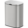 Wenko Pattumiera da parete Sare da 5 litri, con coperchio e abbassamento automatico Easy-Close, secchio da bagno in acciaio inox con anti-impronta, fissaggio senza foratura, 21,5 x 29,5 x 19 cm