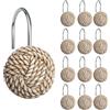 Sunlit Ganci per tenda da doccia con nodi bohémien, anelli decorativi per la casa, per bagno, accessori per il bagno, accessori per il bagno, set di 12