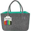 IDEA HOME Borsa in Feltro Shopper Toledo Turchese e Grigio 30L Borsa Grande Spesa Organizer Cesto Legna Camino