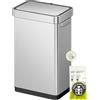 EKO Deluxe Mirage-T - Pattumiera da Cucina con sensore di Movimento touchless da 50 l/13,2 galloni, Finitura in Acciaio Inossidabile Opaco