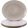 Creatable, 24753 Serie Vintage Nature, Set di 4 stoviglie per 4 persone, piatti da bistecca in porcellana, lavabili in lavastoviglie e microonde, Made in Europe