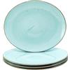 Creatable, 24747 Serie Vintage Nature - Set di 4 stoviglie per 4 persone, piatti da bistecca in porcellana, lavabili in lavastoviglie e microonde, Made in Europe
