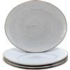 Creatable, 24754 Serie Vintage Nature - Set di 4 stoviglie per 4 persone, piatti da bistecca in porcellana, lavabili in lavastoviglie e microonde, Made in Europe
