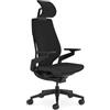 Steelcase Sedia da ufficio ergonomica Steelcase Gesture con braccioli regolabili a 360°, supporto lombare 3D Live Back, poggiatesta regolabile Black/Onyx; Prodotto in Europa