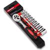 EGOFINE 12 chiavi a cricchetto da 1/4 con 10 bussole da 4 a 13 mm e maniglia a cricchetto a sgancio rapido a 2 vie e barra di prolunga