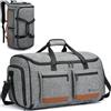 TUGUAN Borsa Porta Abiti da Viaggio Uomo 58L con Scomparto per Scarpe e Funzione Zaino 3 in 1 Borsone da viaggio Convertibile per Viaggi D'affari, Matrimoni, Grigio