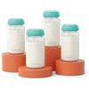 MilkFlow 4PCS Biberon per Conservazione Latte Materno 300ml Confezione da Raffreddatore Momcozy 650ml- Anti-Perdita Collo Largo Compatibili con Spectra S1 S2 9Plus SG Motif Luna (Verde)