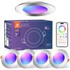 DUSKTEC Faretti LED da Incasso per Cartongesso Nichel Alexa RGB, 7W 660LM Luci da Soffitto Interno Cambia Colore, Smart Bluetooth Faretto led incasso IP44, Foro Ø68-85mm, AC 220-240V, Set di 4