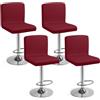 Eozakavod Coprisedie da Bar con Schienale Set di 4 Facile da Pulire Fodere per Sedia Elastiche per Rinnovare e Proteggere Sedie da Cucina, Bar, Giardino‌ (Rosso, Set di 4)