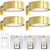 GOEDCH - Set di 4 lampade a LED a batteria con telecomando, dimmerabili per lavelli, pareti fotografiche e vetrine