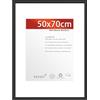 Veelot® 1x Cornici per Foto 50x70 cm,in Alluminio Metallo Nero,con Passepartout 40x50 cm. Ideali per certificati e diplomi di grandi dimensioni. Solo montaggio a parete.