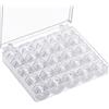 Ailiver Rocchetti per Macchina da Cucire Bobine Universali Plastica Rocchetti per Cucito Bobina per Macchine da Cucire con Scatola(25 Pezzi, Trasparente)