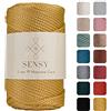 S SENSY Sensy, Cordoncino in poliestere da 5 mm, 95 metri, 100% polipropilene, per macramè, 5 mm, per borse all'uncinetto, macramè, filo all'uncinetto, regalo per maglieria (Mostarda)