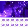 GOEDCH Led Stringa Luci a Batteria: 12 Pezzi 2M 20 LED Viola Mini Lampada a Fili di Rame, Ghirlanda Lucine Decorative, Rame filo Ghirlanda Catena Luminose per Interni ed Esterni, Natalizi, Matrimoni